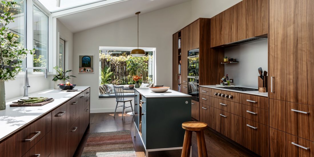 Kitchen view looking toward the window